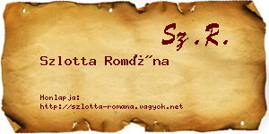 Szlotta Romána névjegykártya